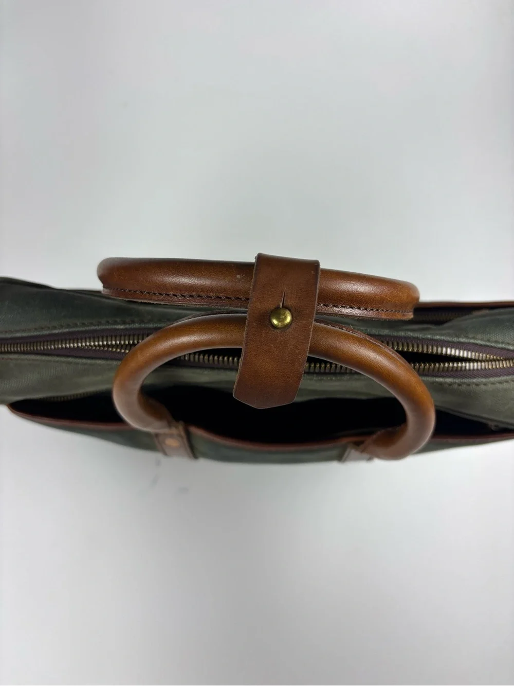 Satchel & Page Waxed Canvas Messenger Bag - No Shoulder Strap